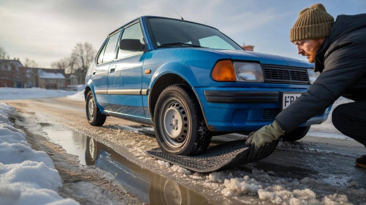 Auto steckt fest? Der geniale Fußmatten-Trick befreit Sie ohne Schieben